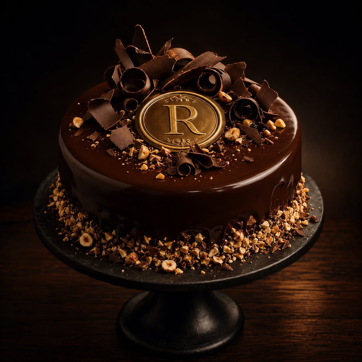 Torta al cioccolato con monogramma Rosolino